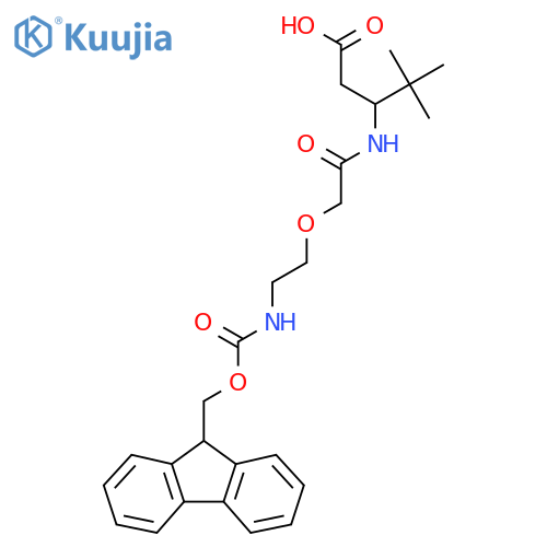 3-{2-2-({(9H-fluoren-9-yl)methoxycarbonyl}amino)ethoxyacetamido}-4,4-dimethylpentanoic acid structure