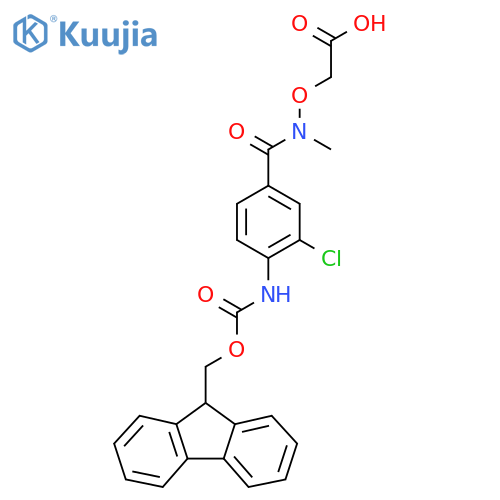 2-({1-3-chloro-4-({(9H-fluoren-9-yl)methoxycarbonyl}amino)phenyl-N-methylformamido}oxy)acetic acid structure