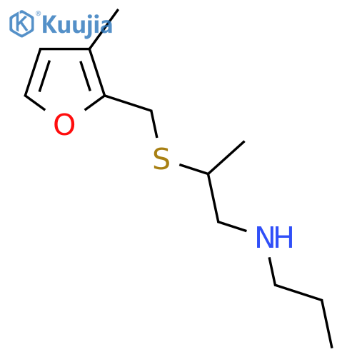 (2-{(3-methylfuran-2-yl)methylsulfanyl}propyl)(propyl)amine structure