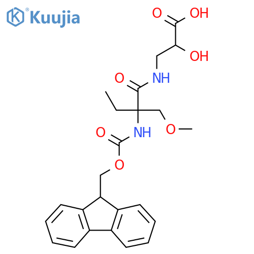 3-2-({(9H-fluoren-9-yl)methoxycarbonyl}amino)-2-(methoxymethyl)butanamido-2-hydroxypropanoic acid structure