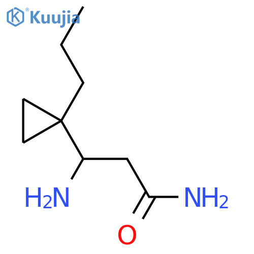 3-amino-3-(1-propylcyclopropyl)propanamide structure