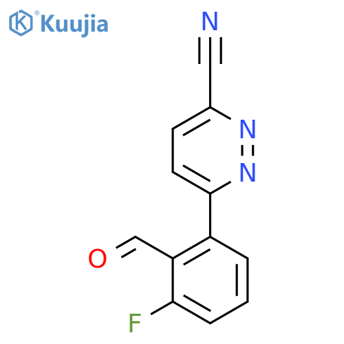 6-(3-Fluoro-2-formylphenyl)pyridazine-3-carbonitrile structure