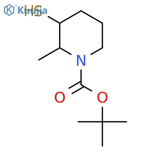 tert-butyl 2-methyl-3-sulfanylpiperidine-1-carboxylate structure
