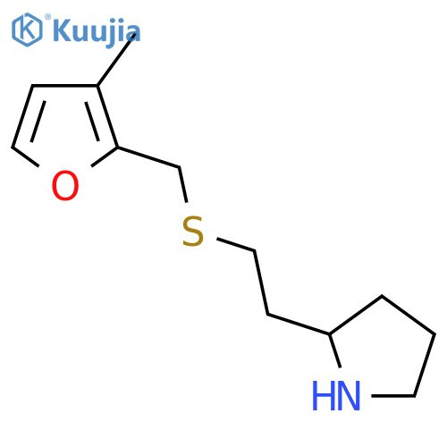 2-(2-{(3-methylfuran-2-yl)methylsulfanyl}ethyl)pyrrolidine structure