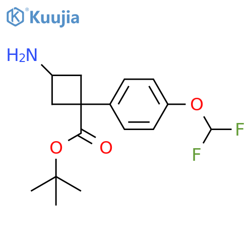 tert-butyl 3-amino-1-4-(difluoromethoxy)phenylcyclobutane-1-carboxylate structure