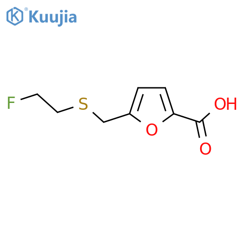5-{(2-fluoroethyl)sulfanylmethyl}furan-2-carboxylic acid structure