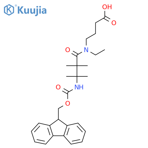 4-N-ethyl-3-({(9H-fluoren-9-yl)methoxycarbonyl}amino)-2,2,3-trimethylbutanamidobutanoic acid structure