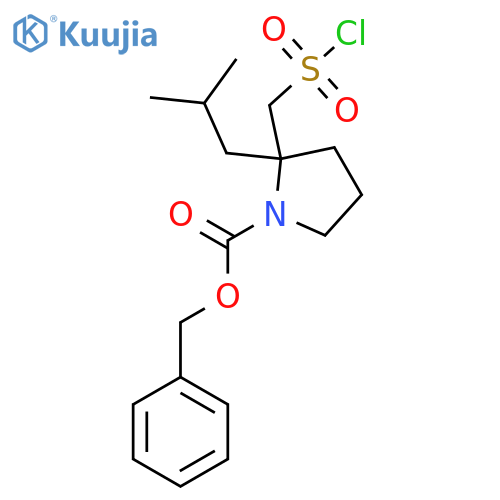 benzyl 2-(chlorosulfonyl)methyl-2-(2-methylpropyl)pyrrolidine-1-carboxylate structure