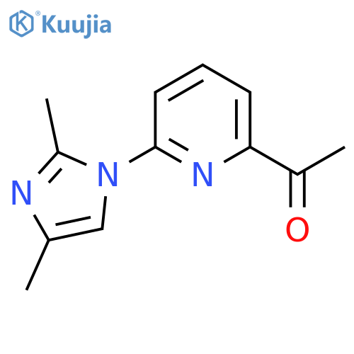 1-6-(2,4-dimethyl-1H-imidazol-1-yl)pyridin-2-ylethan-1-one structure