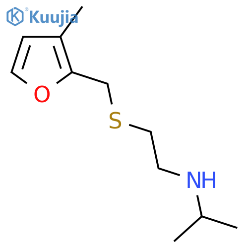 (2-{(3-methylfuran-2-yl)methylsulfanyl}ethyl)(propan-2-yl)amine structure