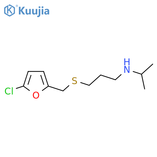 (3-{(5-chlorofuran-2-yl)methylsulfanyl}propyl)(propan-2-yl)amine structure