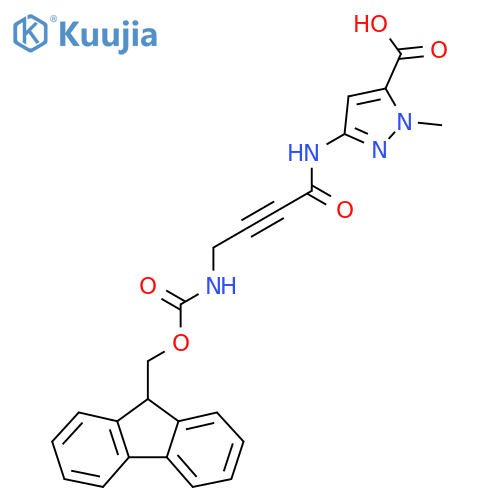 3-4-({(9H-fluoren-9-yl)methoxycarbonyl}amino)but-2-ynamido-1-methyl-1H-pyrazole-5-carboxylic acid structure