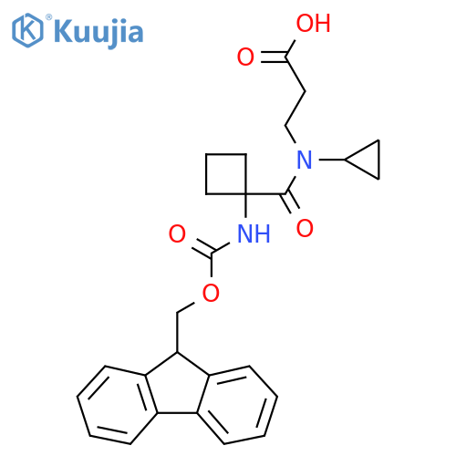 3-{N-cyclopropyl-1-1-({(9H-fluoren-9-yl)methoxycarbonyl}amino)cyclobutylformamido}propanoic acid structure