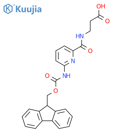 3-{6-({(9H-fluoren-9-yl)methoxycarbonyl}amino)pyridin-2-ylformamido}propanoic acid structure