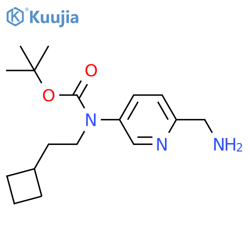 tert-butyl N-6-(aminomethyl)pyridin-3-yl-N-(2-cyclobutylethyl)carbamate structure