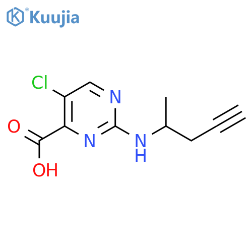 5-chloro-2-(pent-4-yn-2-yl)aminopyrimidine-4-carboxylic acid structure