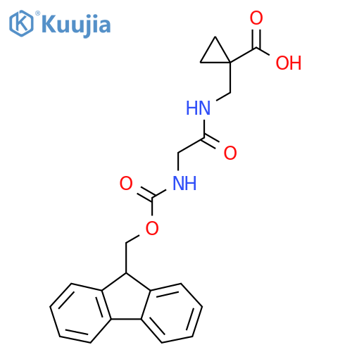 1-{2-({(9H-fluoren-9-yl)methoxycarbonyl}amino)acetamidomethyl}cyclopropane-1-carboxylic acid structure