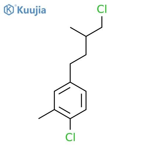 1-chloro-4-(4-chloro-3-methylbutyl)-2-methylbenzene structure
