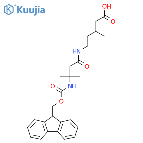 5-3-({(9H-fluoren-9-yl)methoxycarbonyl}amino)-3-methylbutanamido-3-methylpentanoic acid structure