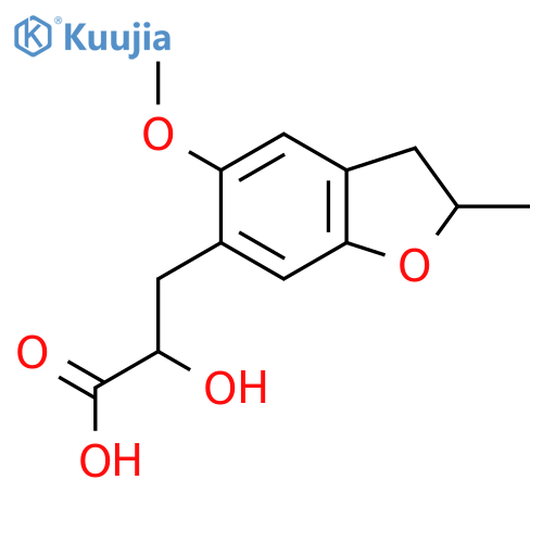 2-hydroxy-3-(5-methoxy-2-methyl-2,3-dihydro-1-benzofuran-6-yl)propanoic acid structure