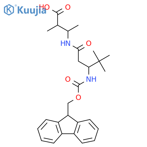 3-3-({(9H-fluoren-9-yl)methoxycarbonyl}amino)-4,4-dimethylpentanamido-2-methylbutanoic acid structure