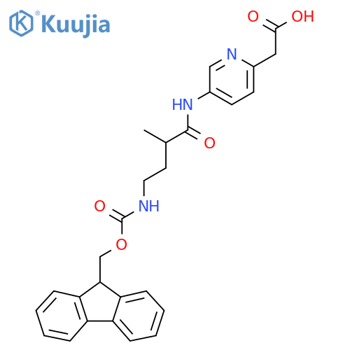 2-{5-4-({(9H-fluoren-9-yl)methoxycarbonyl}amino)-2-methylbutanamidopyridin-2-yl}acetic acid structure