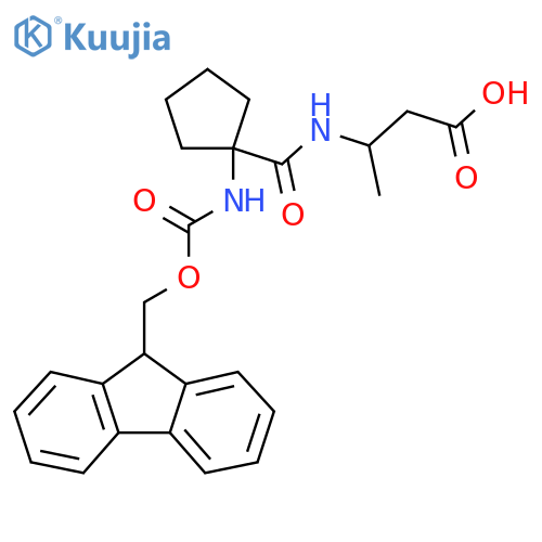 3-{1-({(9H-fluoren-9-yl)methoxycarbonyl}amino)cyclopentylformamido}butanoic acid structure