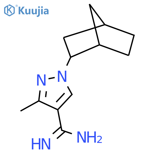 1-{bicyclo2.2.1heptan-2-yl}-3-methyl-1H-pyrazole-4-carboximidamide structure