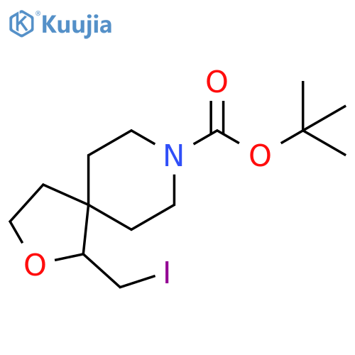 tert-butyl 1-(iodomethyl)-2-oxa-8-azaspiro4.5decane-8-carboxylate structure
