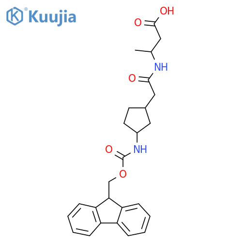 3-{2-3-({(9H-fluoren-9-yl)methoxycarbonyl}amino)cyclopentylacetamido}butanoic acid structure