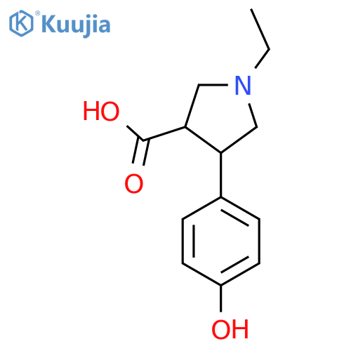 1-ethyl-4-(4-hydroxyphenyl)pyrrolidine-3-carboxylic acid structure