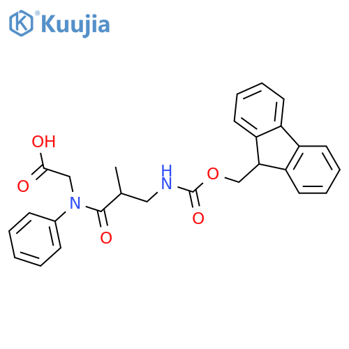 2-3-({(9H-fluoren-9-yl)methoxycarbonyl}amino)-2-methyl-N-phenylpropanamidoacetic acid structure