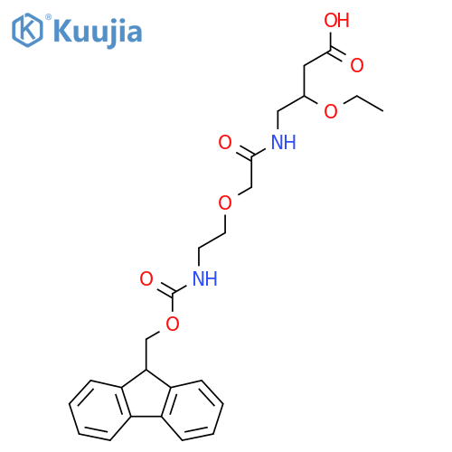 3-ethoxy-4-{2-2-({(9H-fluoren-9-yl)methoxycarbonyl}amino)ethoxyacetamido}butanoic acid structure
