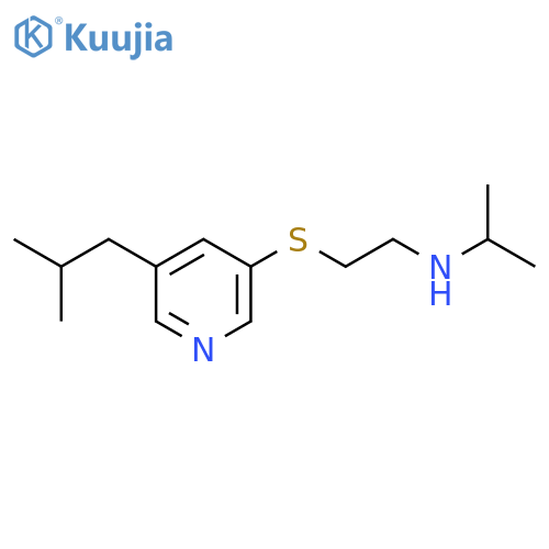 (2-{5-(2-methylpropyl)pyridin-3-ylsulfanyl}ethyl)(propan-2-yl)amine structure
