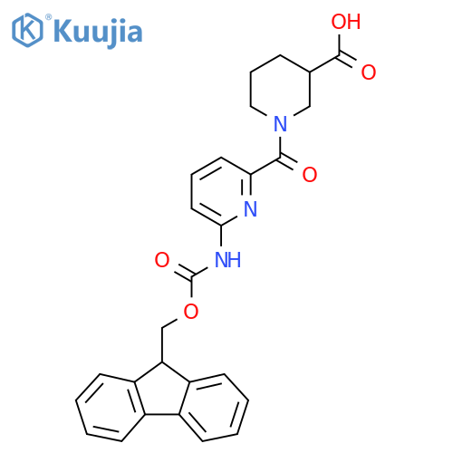 1-6-({(9H-fluoren-9-yl)methoxycarbonyl}amino)pyridine-2-carbonylpiperidine-3-carboxylic acid structure