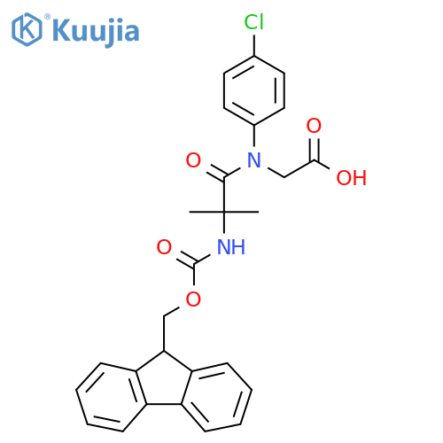 2-N-(4-chlorophenyl)-2-({(9H-fluoren-9-yl)methoxycarbonyl}amino)-2-methylpropanamidoacetic acid structure