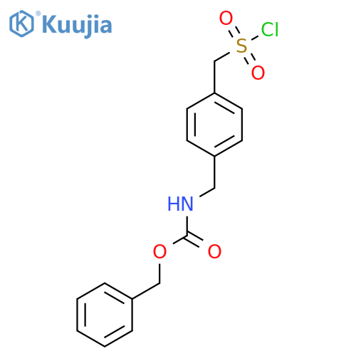 benzyl N-({4-(chlorosulfonyl)methylphenyl}methyl)carbamate structure