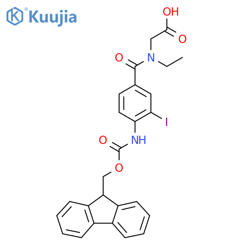 2-{N-ethyl-1-4-({(9H-fluoren-9-yl)methoxycarbonyl}amino)-3-iodophenylformamido}acetic acid structure
