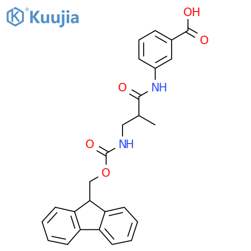 3-3-({(9H-fluoren-9-yl)methoxycarbonyl}amino)-2-methylpropanamidobenzoic acid structure