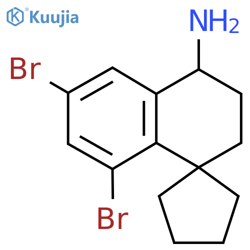 6',8'-dibromo-3',4'-dihydro-2'H-spirocyclopentane-1,1'-naphthalene-4'-amine structure