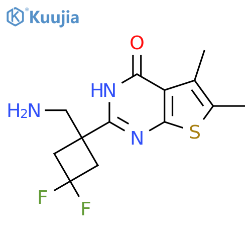 2-1-(aminomethyl)-3,3-difluorocyclobutyl-5,6-dimethyl-3H,4H-thieno2,3-dpyrimidin-4-one structure