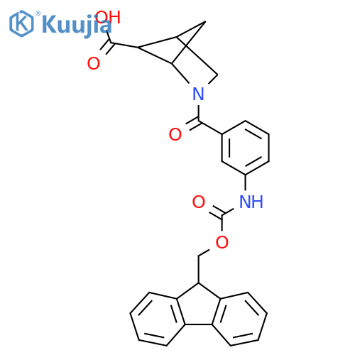 2-3-({(9H-fluoren-9-yl)methoxycarbonyl}amino)benzoyl-2-azabicyclo2.1.1hexane-5-carboxylic acid structure