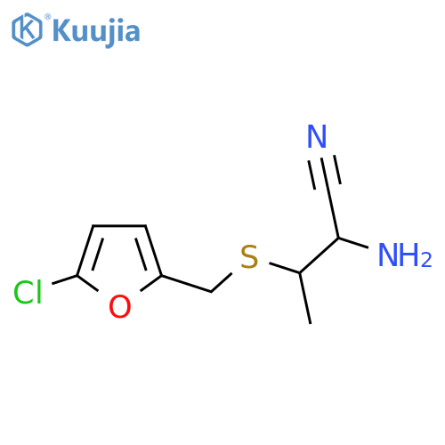 2-amino-3-{(5-chlorofuran-2-yl)methylsulfanyl}butanenitrile structure