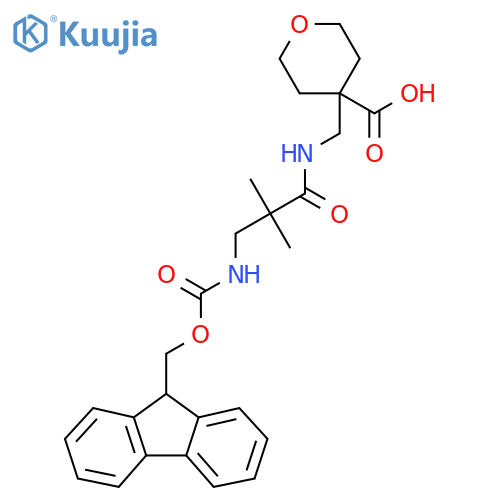 4-{3-({(9H-fluoren-9-yl)methoxycarbonyl}amino)-2,2-dimethylpropanamidomethyl}oxane-4-carboxylic acid structure