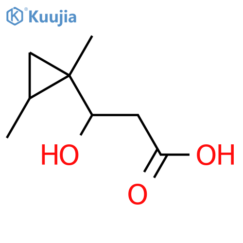 3-(1,2-dimethylcyclopropyl)-3-hydroxypropanoic acid structure