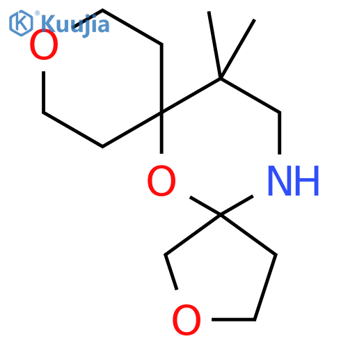13,13-dimethyl-2,6,10-trioxa-15-azadispiro4.1.5^{7}.3^{5}pentadecane structure