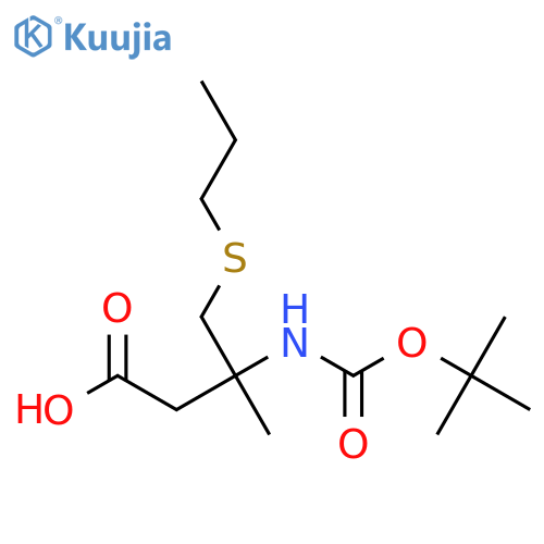 3-{(tert-butoxy)carbonylamino}-3-methyl-4-(propylsulfanyl)butanoic acid structure