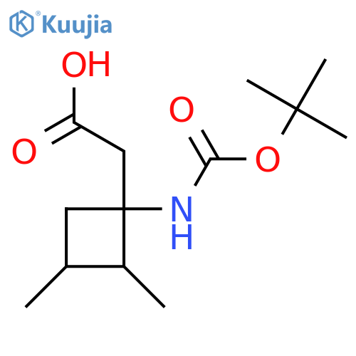 2-(1-{(tert-butoxy)carbonylamino}-2,3-dimethylcyclobutyl)acetic acid structure