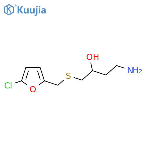 4-amino-1-{(5-chlorofuran-2-yl)methylsulfanyl}butan-2-ol structure