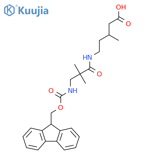 5-3-({(9H-fluoren-9-yl)methoxycarbonyl}amino)-2,2-dimethylpropanamido-3-methylpentanoic acid structure